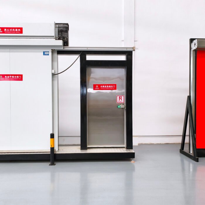 Emergency escape cold storage door